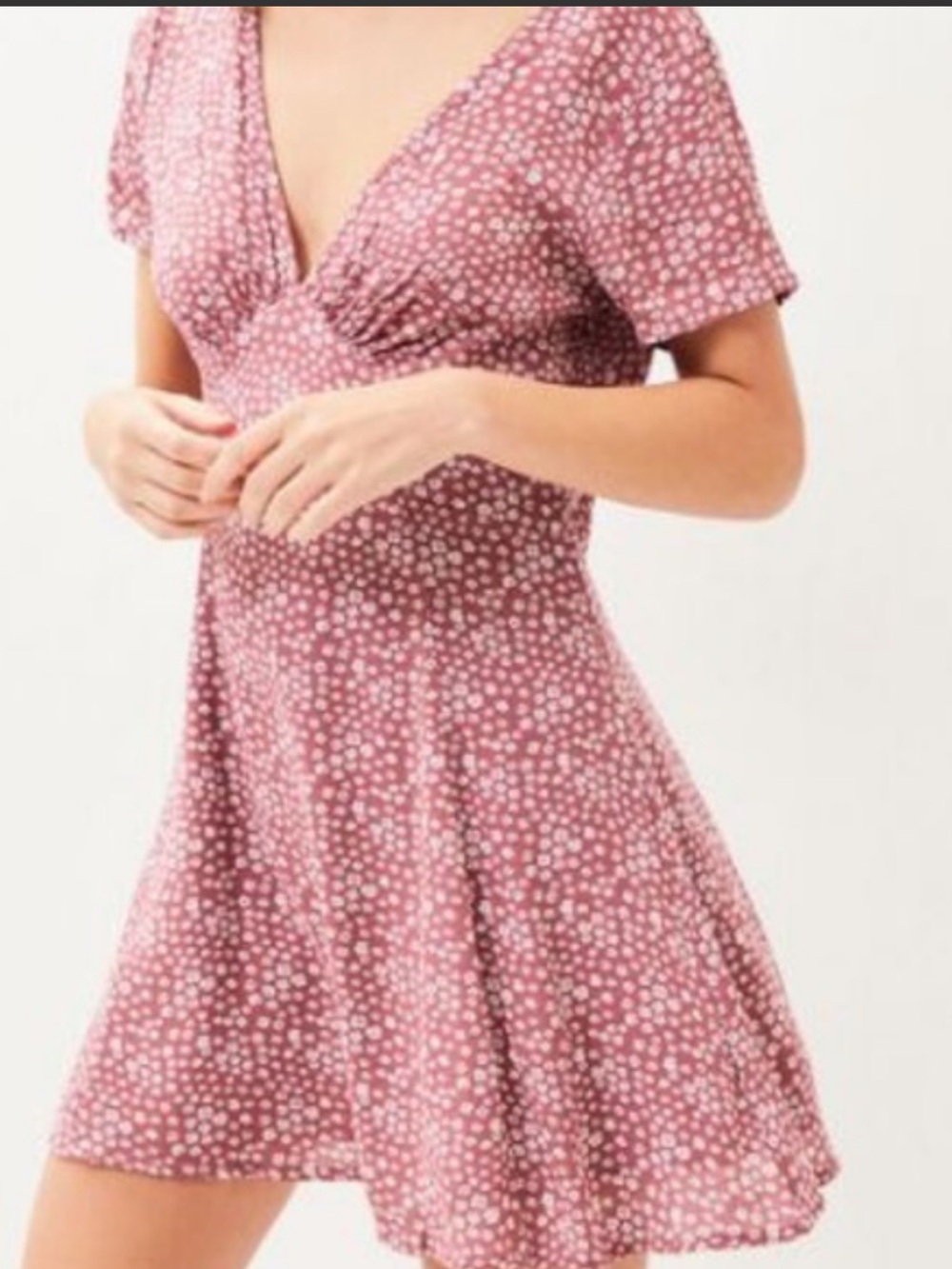 PacSun LA Hearts Mauve Floral Short Sleeve Sun Dress, size xs
